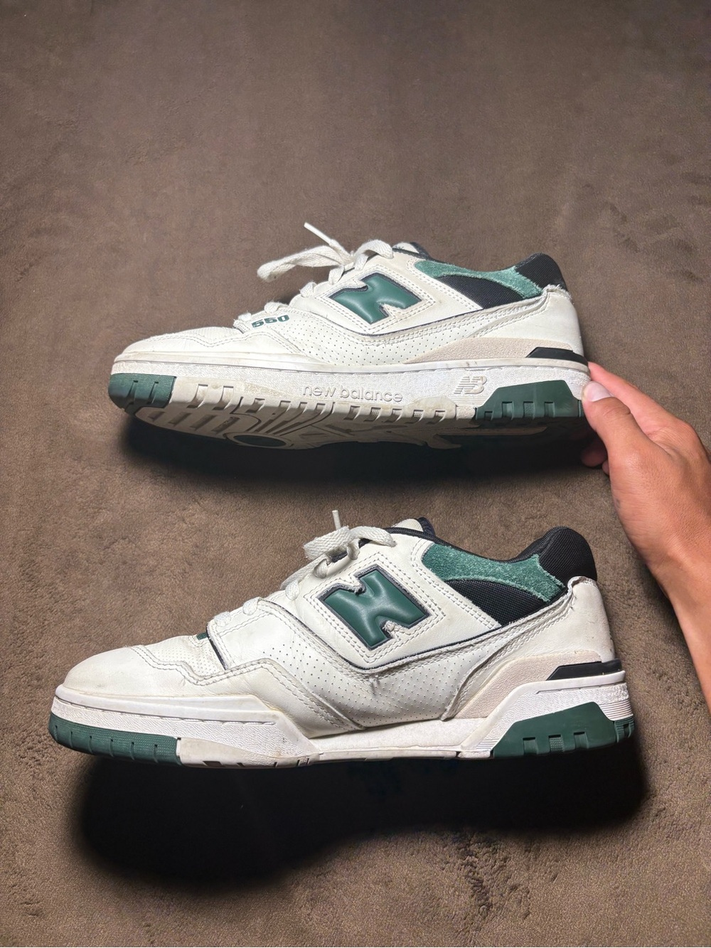 New Balance 550 White & Green Sneakers – Men’s Size 11